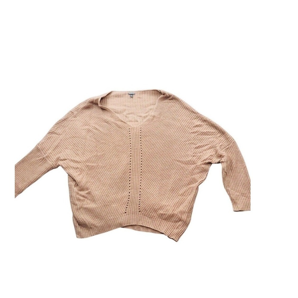Charlotte Russe V-Neck Sweater‎ in Tan Size XL